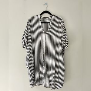 Stylish & Comfy Blue and White Striped Shirt Dress by & Other Stories (Size 10)